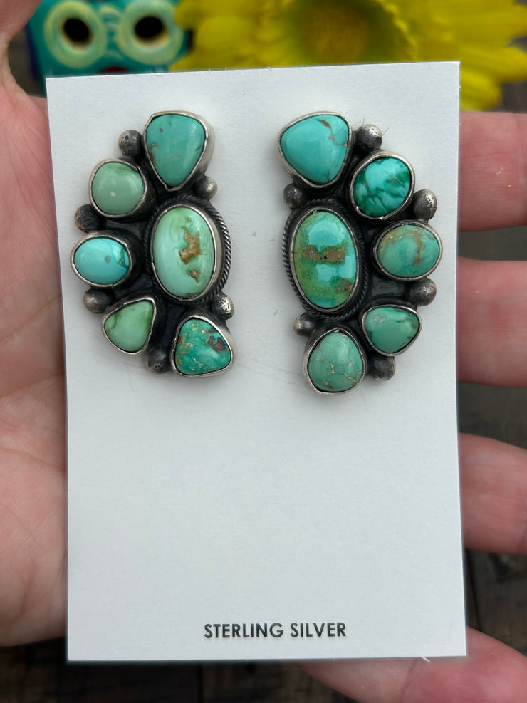 Mixed Mines Half Cluster Earrings