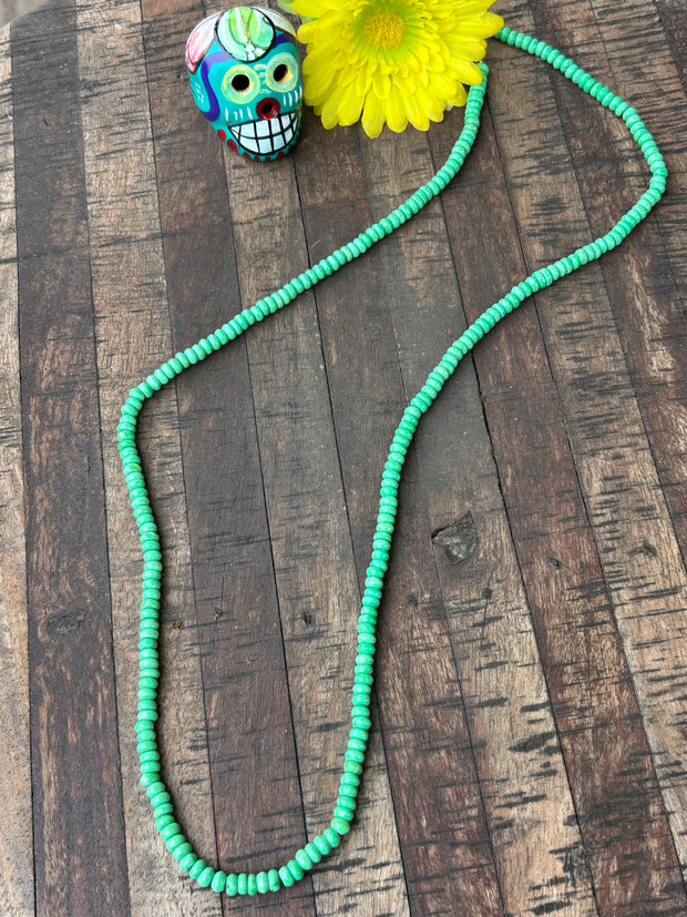 36" Green Turquoise Rondelle Strand #5