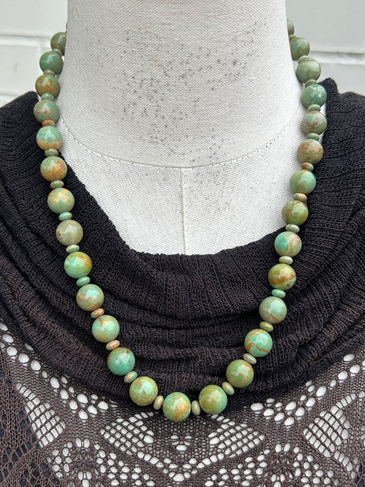 22" Round Bead Turquoise Strand #17