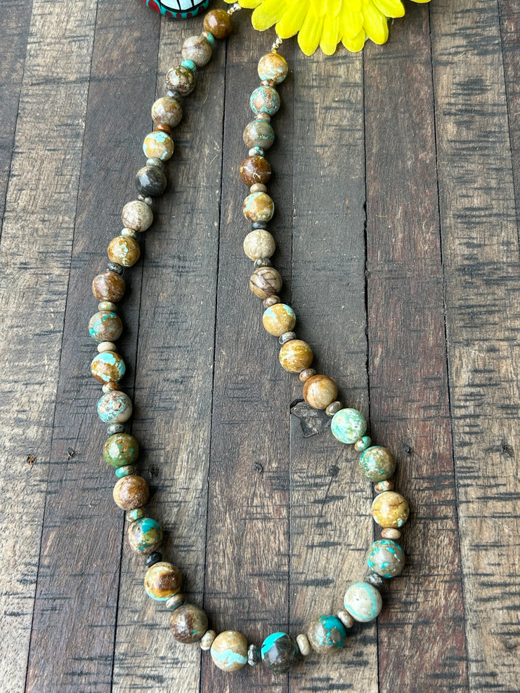 23" Boulder Turquoise Strand #18