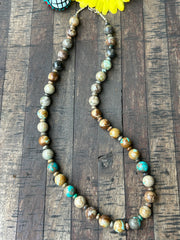 24" Boulder Turquoise Strand #19