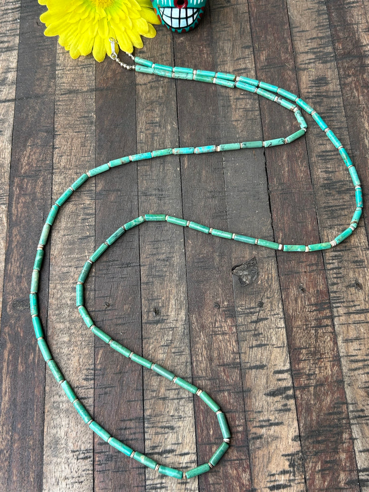 44" Turquoise and Heishi Strand  #28