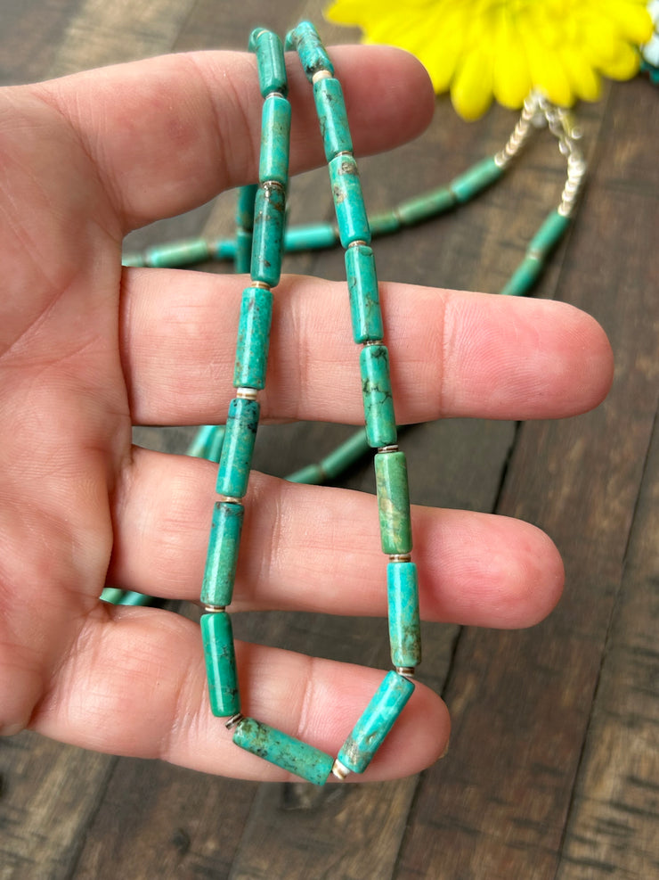 44" Turquoise and Heishi Strand  #28