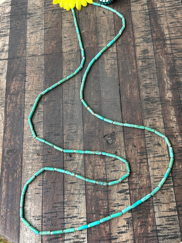 50" Turquoise and Heishi Strand  #29