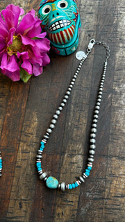 16" Kingman and Spiny Navajo Pearl Necklace