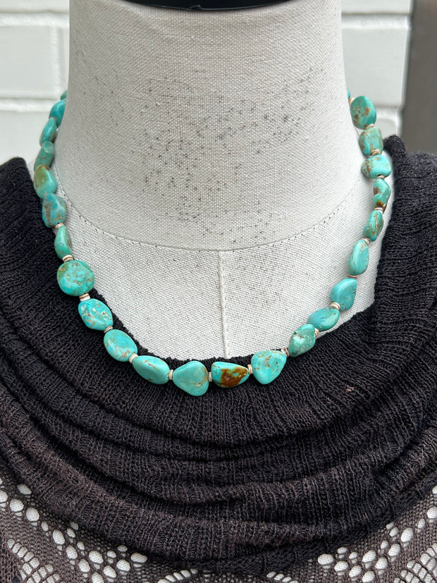 18" Turquoise and Heishi Strand  #35