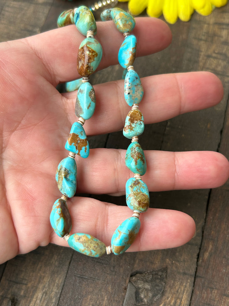 19" Turquoise and Heishi Strand  #36