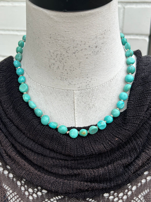 16" Turquoise and Heishi Strand  #37