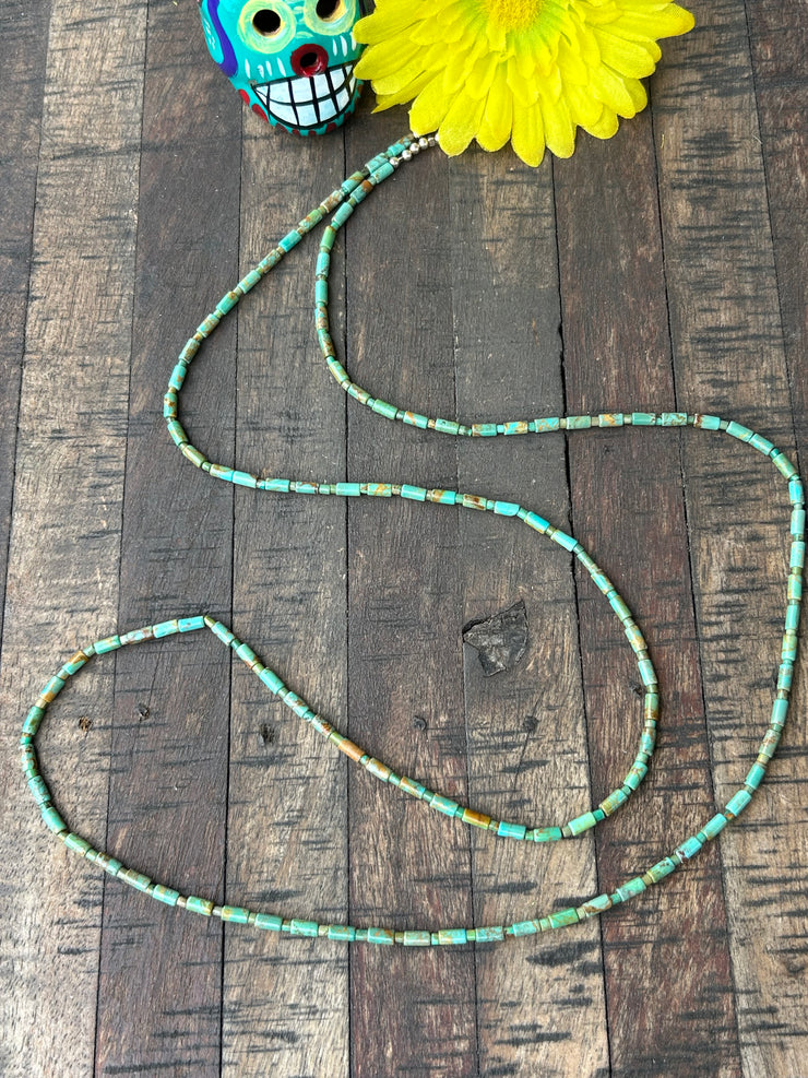 38"  Green Turquoise and Heishi Strand  #38