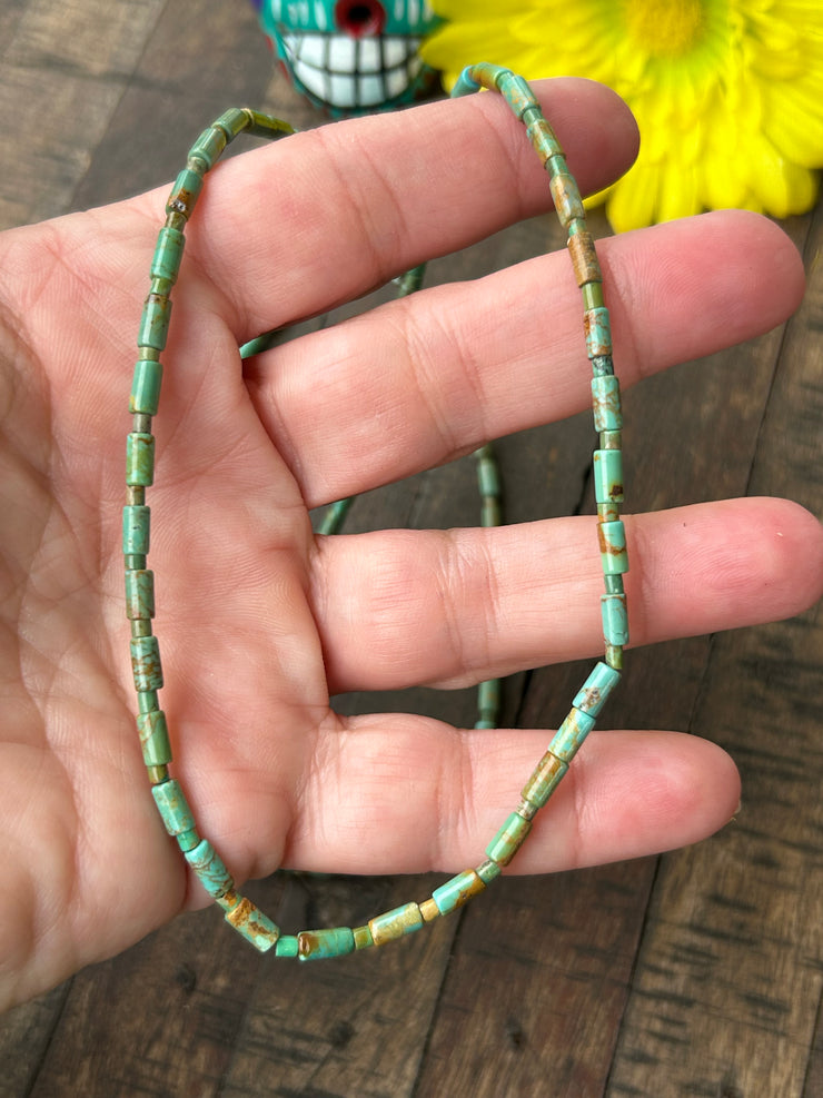 38"  Green Turquoise and Heishi Strand  #38