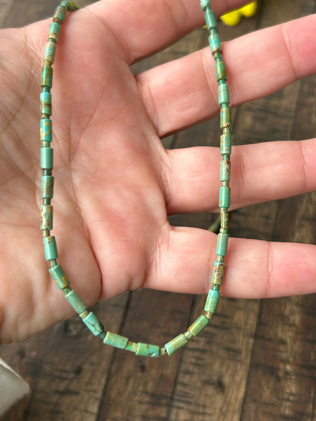 39"  Green Turquoise and Heishi Strand  #39