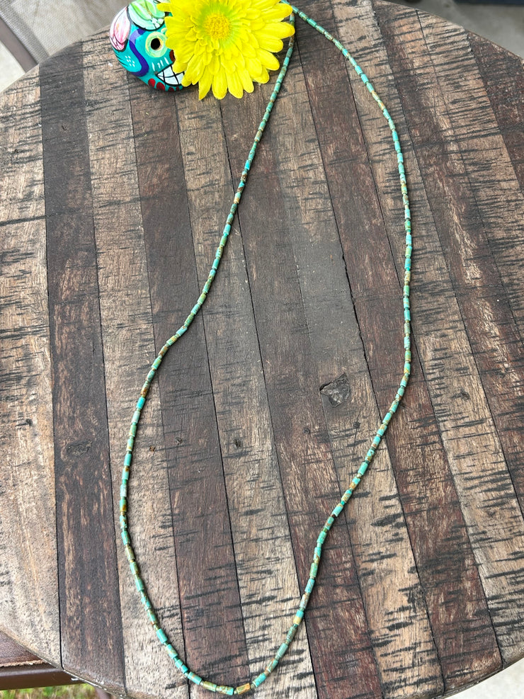 41"  Green Turquoise and Heishi Strand  #40