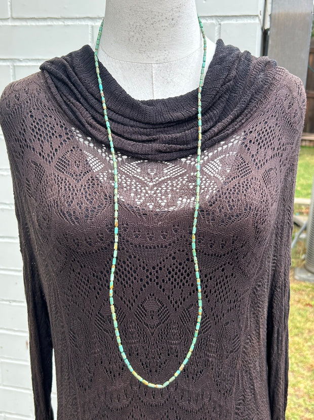 41"  Green Turquoise and Heishi Strand  #40