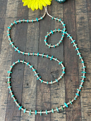 43" Turquoise and Heishi Strand  #49