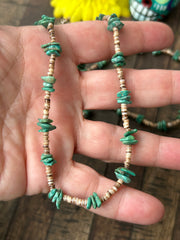 44" Turquoise and Heishi Strand  #47