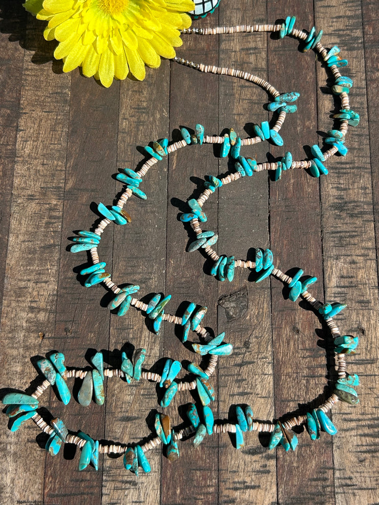 39" Turquoise and Heishi Strand  #51