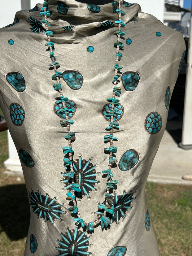 39" Turquoise and Heishi Strand  #51