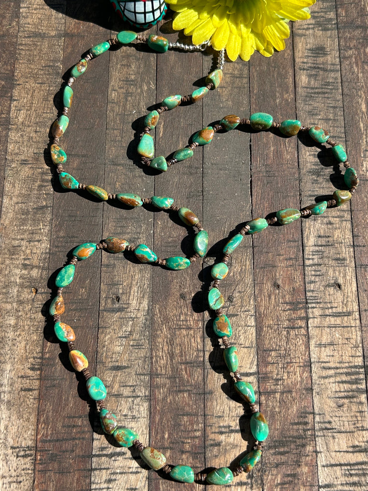 37"  Green Turquoise and Heishi Strand  #54