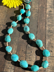 Blue Turquoise and Heishi Strand #82