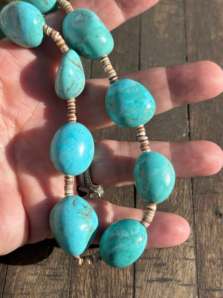 Blue Turquoise and Heishi Strand #82