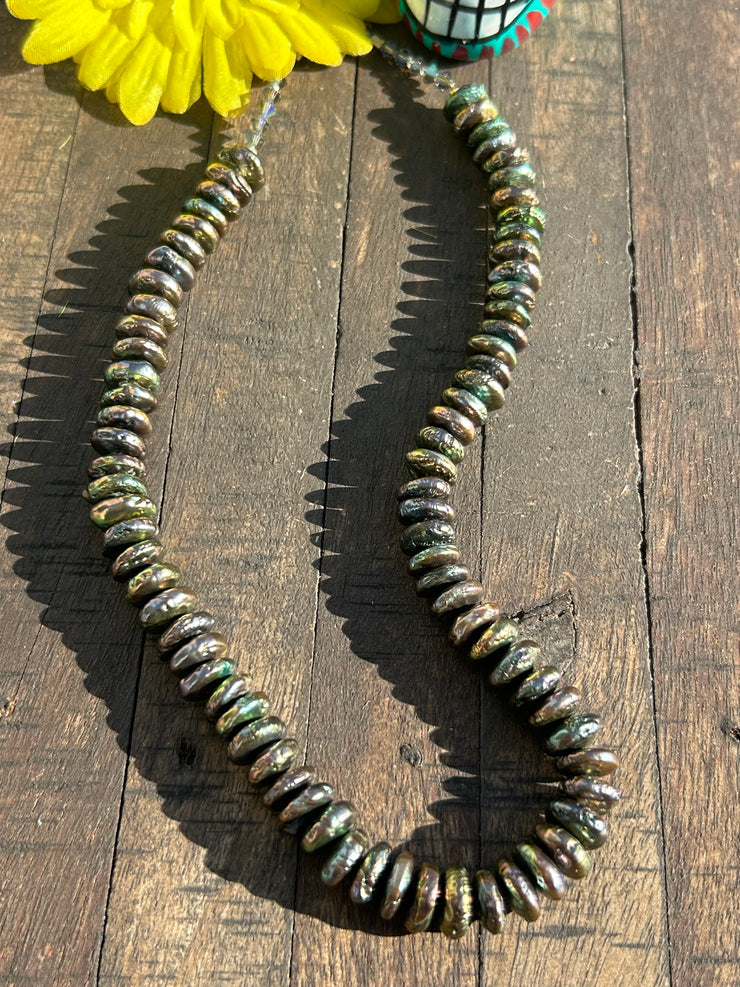 Green Coin Pearl Strands