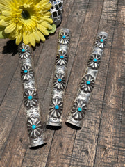 6" Stamped Sterling and Kingman Braid Keeper