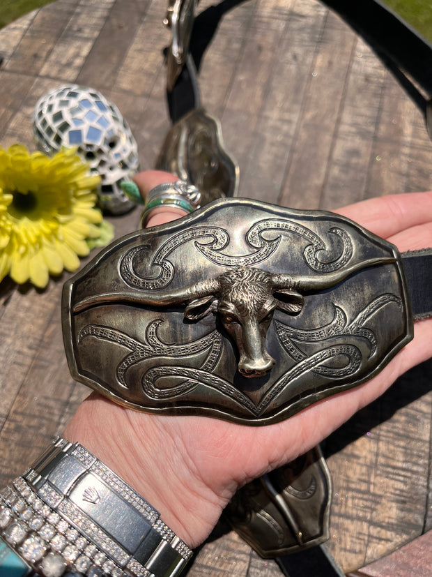 Steer Head Concho Belt