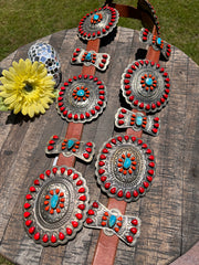 Spiny and Turquoise Concho Belt