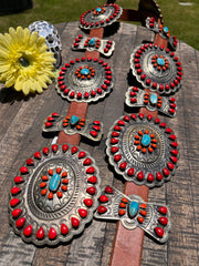 Spiny and Turquoise Concho Belt