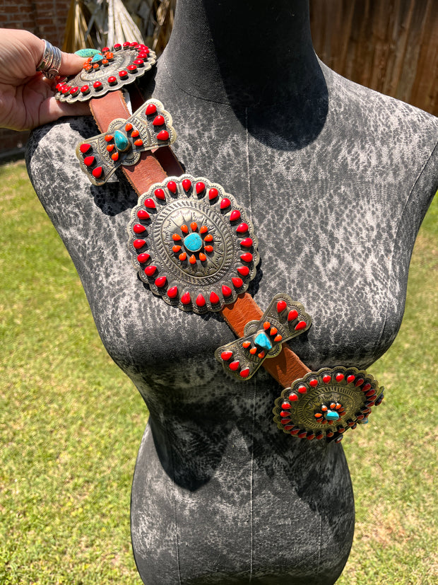 Spiny and Turquoise Concho Belt