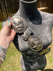 Turquoise Horse Head Concho Belt