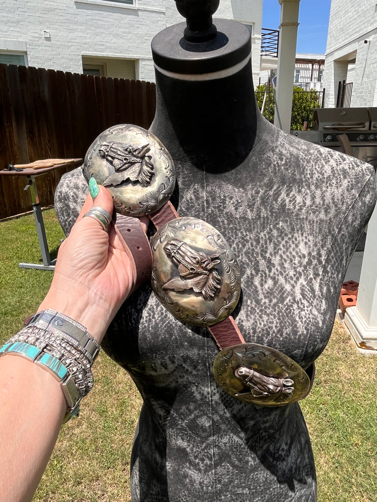 Horse Head Concho Belt