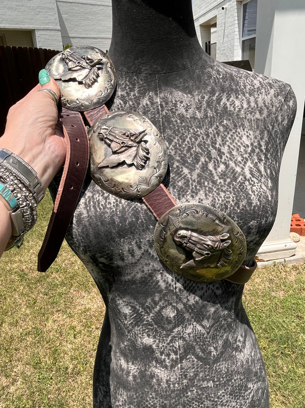 Horse Head Concho Belt