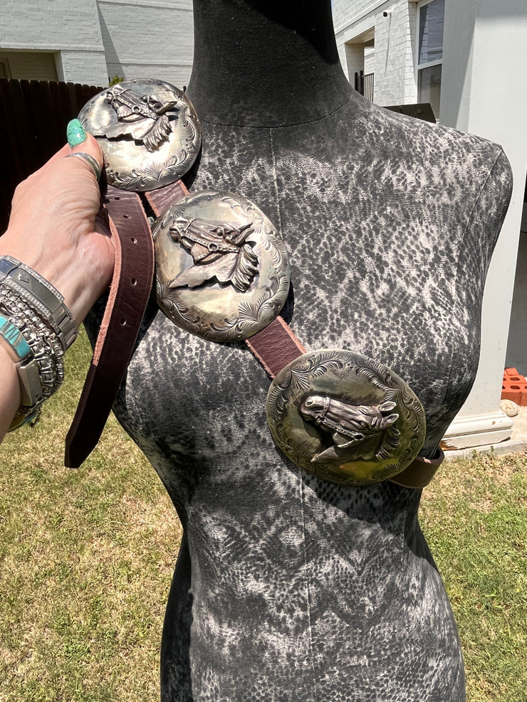 Horse Head Concho Belt
