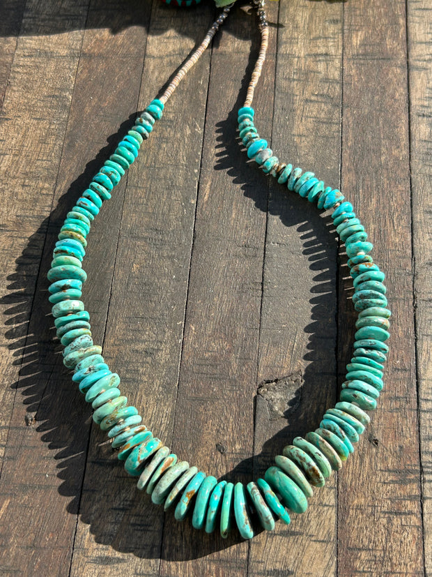 Blue Turquoise and Heishi Strand #127