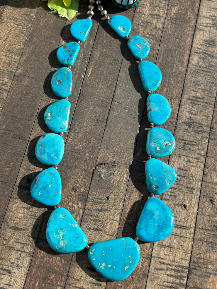 Blue Turquoise and Heishi Strand #130