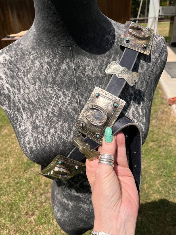 Turquoise Horseshoe Concho Belt