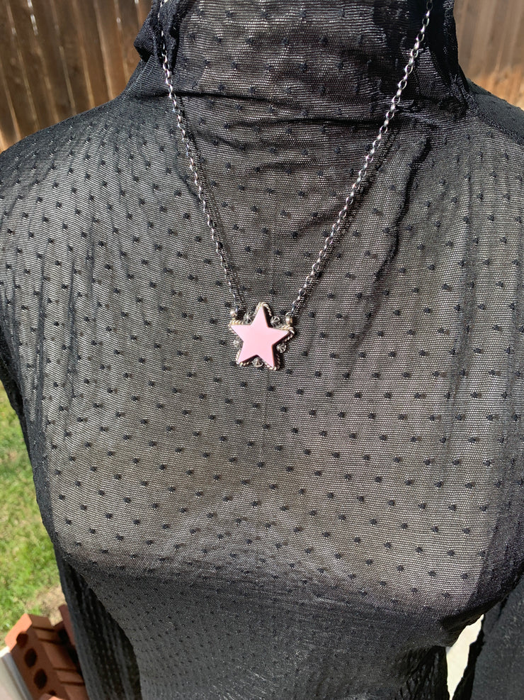 Pink "Cotton Candy" Star Necklace- 11