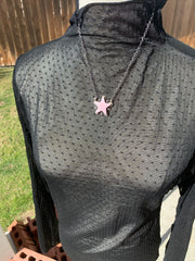 Pink "Cotton Candy" Star Necklace- 14