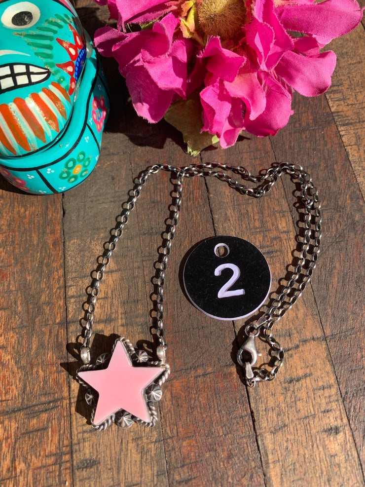 Pink "Cotton Candy" Star Necklace- 2