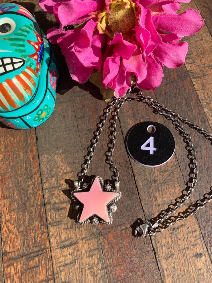 Pink "Cotton Candy" Star Necklace- 4