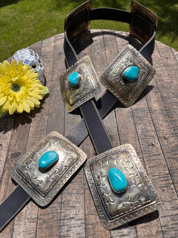 Rectangle Turquoise Concho Belt