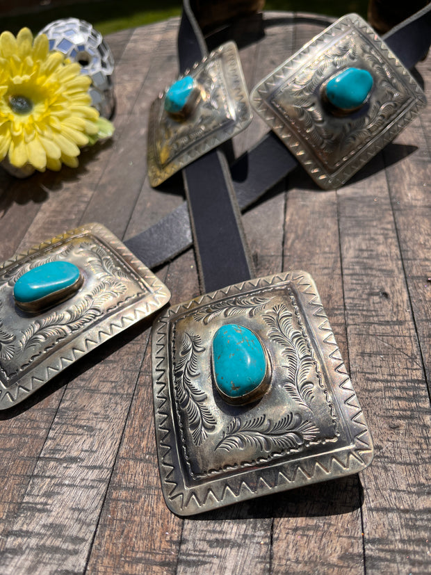 Rectangle Turquoise Concho Belt