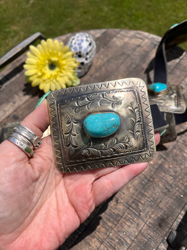 Rectangle Turquoise Concho Belt