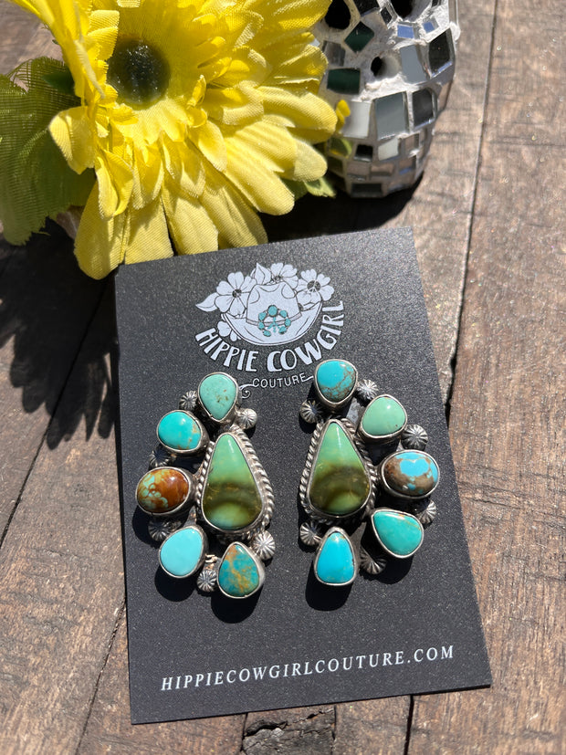 Mixed Mine Half Cluster Earrings #3