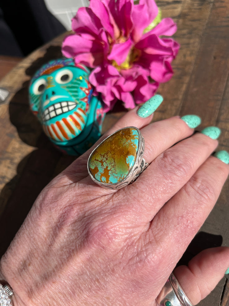 Adjustable Kingman Turquoise Ring