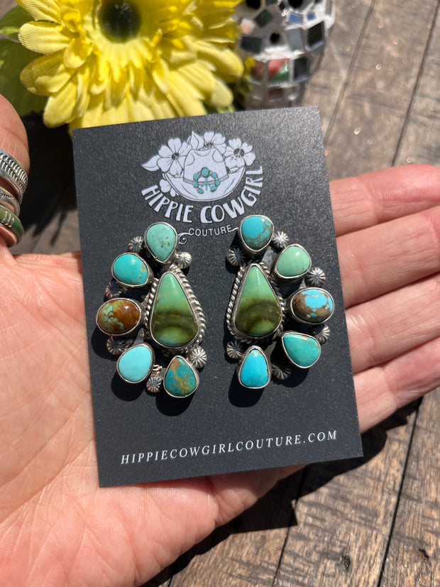 Mixed Mine Half Cluster Earrings #3