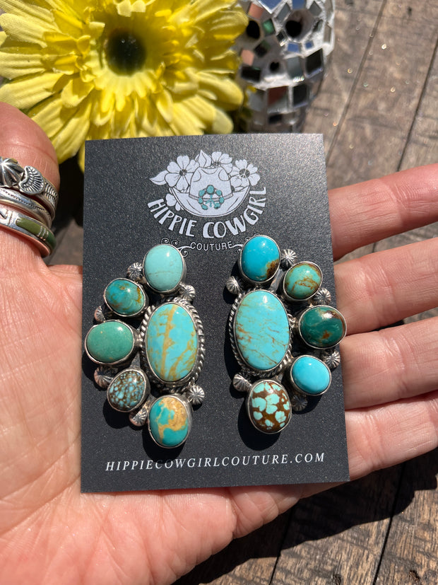 Mixed Mine Half Cluster Earrings #4