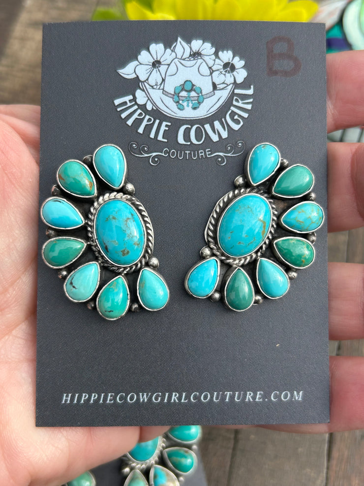 Kingman Half Cluster Earrings