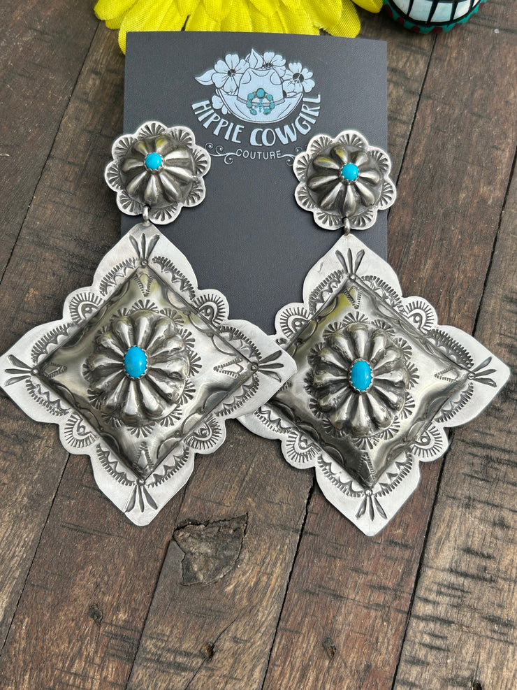 Sleeping Beauty Concho Earrings